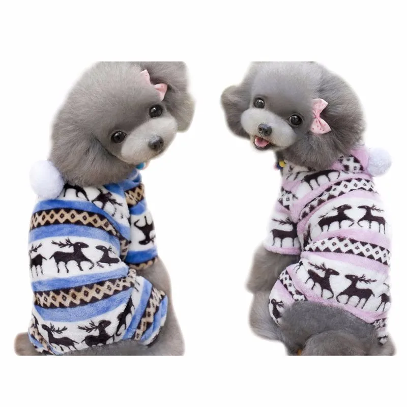 Cachorro Mascotas боди для Чихуахуа Одежда для собак Толстовка комбинезон Снежинка Рождественский олень мягкий костюм Одежда для домашних животных собака кошка