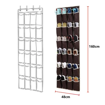 

Coffee 24 Pockets Non-woven Multifunction Over Door Shoes Hanging Bag Organizer Rack Wall Bag Save Space Storage Closet Holder