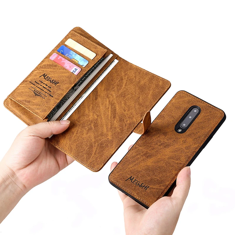 Флип-чехол с карманом для карт, кожаный чехол для телефона, чехол-кошелек со съемной магнитной задней крышкой, Пряжка для iPhone X XS XR, чехол s - Цвет: Brown Wallet Case