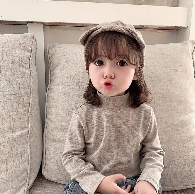 New Girls Boys T-Shirt Autumn Winter Cotton Fashion Kids Top 1-6t PP49