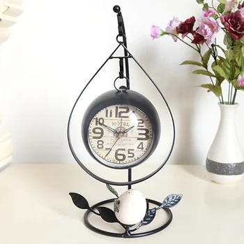 

Silent Clock Retro Iron Art Alarm Clock Interior Clock Decor Handicrafts Creative Bird Desk Clock Living Room Bedroom Clock Gift