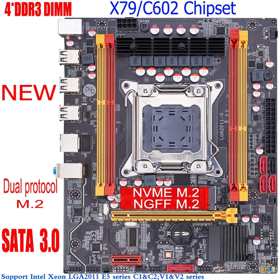Набор материнской платы qiyida X79 с Xeon LGA2011 2 шт. x 4 ГБ = 8 Гб 1333 МГц память DDR3 ECC REG MATX NVME LGA