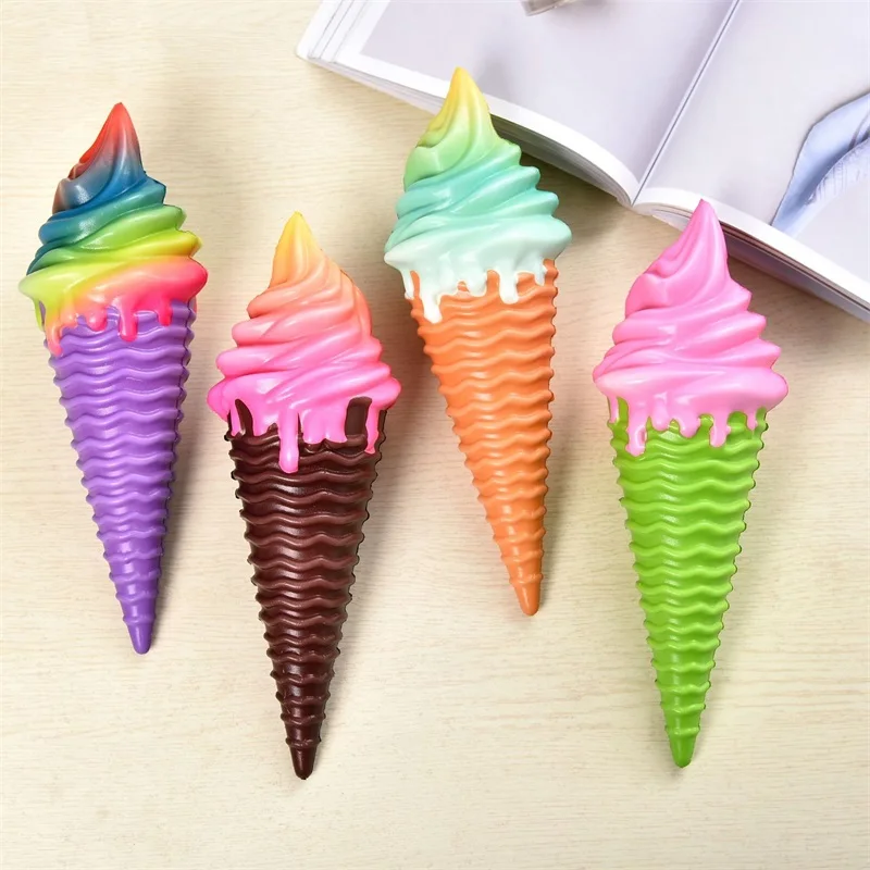 

Kawaii Colorful Ice Cream Slow Rising Gags Practical Jokes Squeeze Toy Soft Food Slow Rising Scented Relieve Stress Toys for Kid