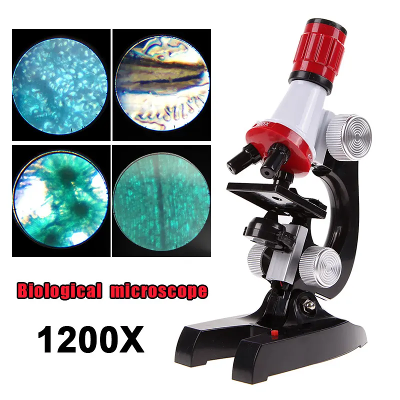 Микроскоп 100X-1200X светодиодный набор для детских игрушек
