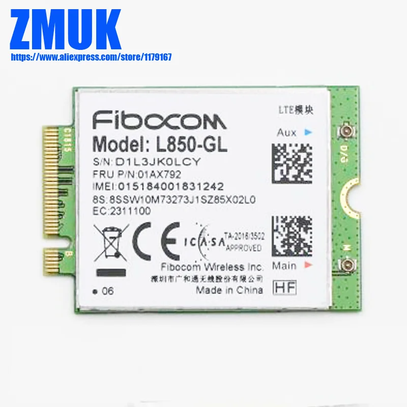 4g Lte Wireless Module Wwan Card L850-gl For Lenovo Thinkpad X280 T480 T580  X380 T490 T590 P52 P53 X390 T490 Series,p/n 01ax792 - Laptop Repair  Components - AliExpress