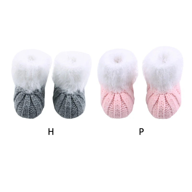 Осень-зима новорожденных обувь детская обувь овечья шерсть, кашемир, пинетки милые детские, для тех, кто только начинает ходить, теплая детская одежда с модным сплошным принтом вязаная обувь