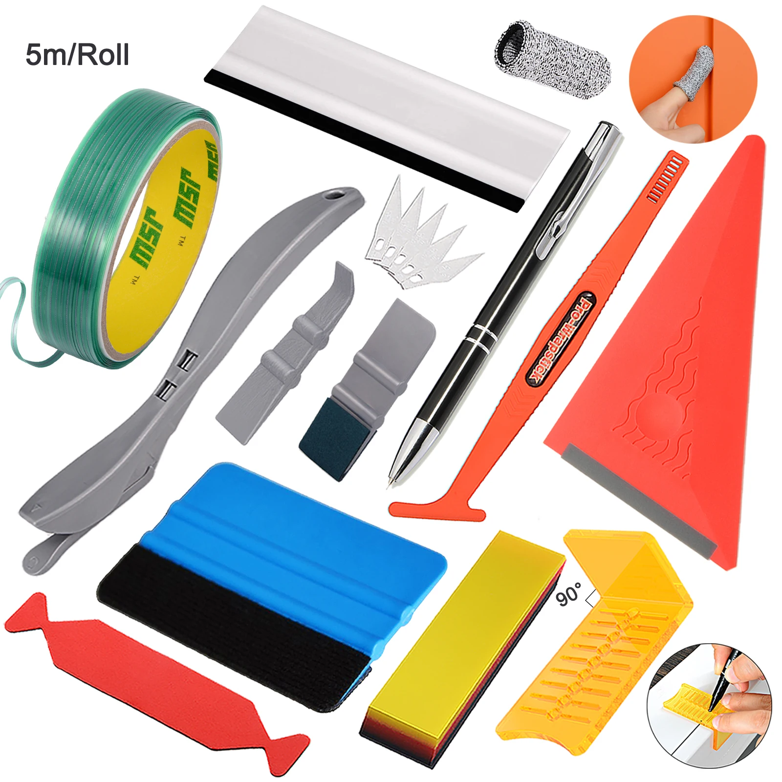 Foshio Car Wrap Tools Set Rubber Squeegee Scraper Knifeless Tape Glass  Window Sticker Film Tint Install Vinyl Wrapping Tools Kit - Scraper -  AliExpress