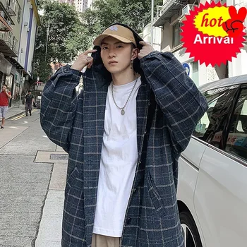 

Jackets Fashion Mens Streetwear Hoodies Striped Windbreaker Jacket Hip-Hop Loose Casual Warm Male Oversize Coat Streetwear