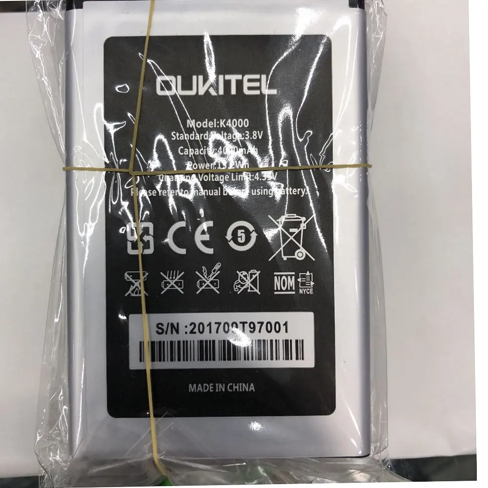

Аккумулятор Oukitel K4000, 4000 мАч, 3,8 Вт-ч, в