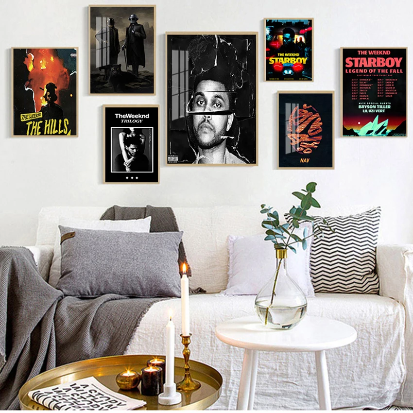 Quadro Su Tela Immagini Soggiorno Decorazioni Per La Casa Stampe Poster The Weeknd Starboy R & B House Balloons Rap Music Album Pittura A Olio