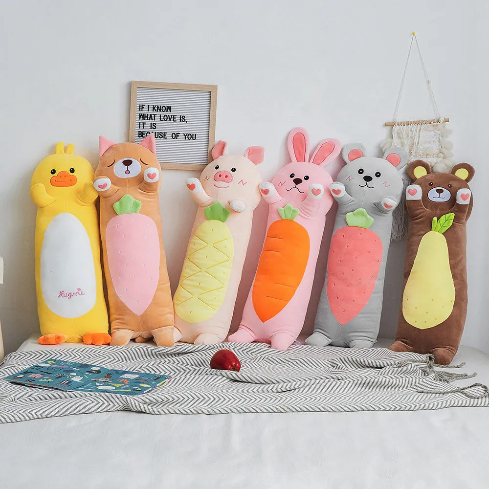 

Animal Long Pillow Panda Pig Duck Rabbit Rat to Sleep with Doll Pillow Cushion Cylindrical Pillow Plush Toys
