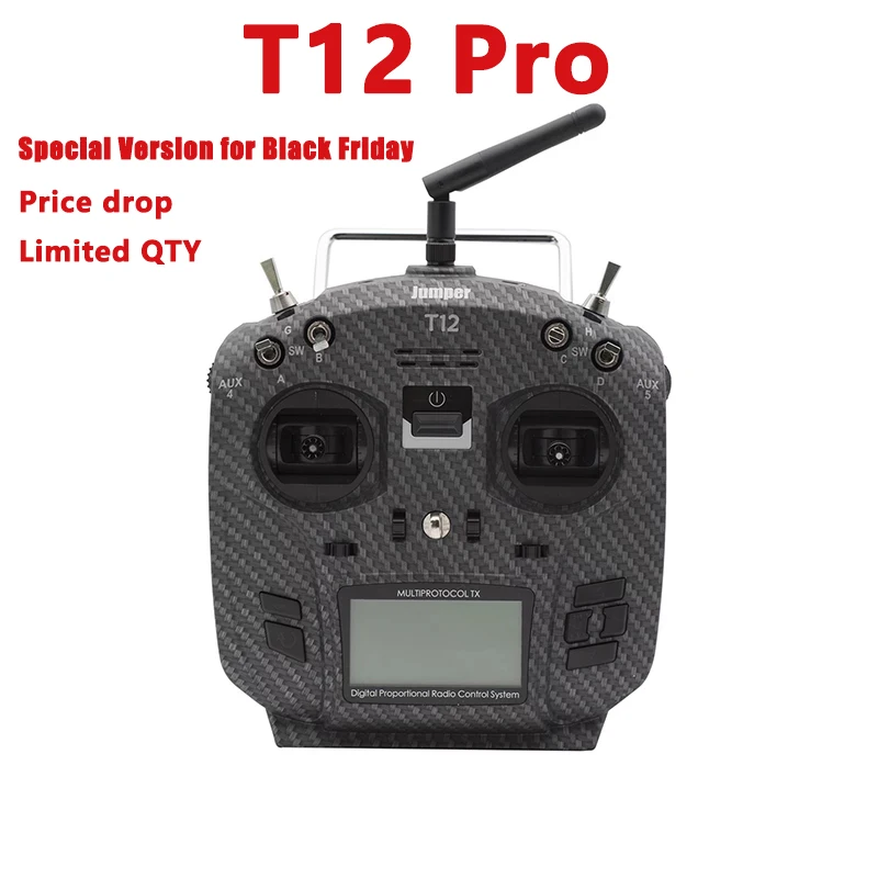Jumper T12 Pro Open Source 16ch Radio JP4-in-1 Multi-Protocol 2.4inch LCD RF Module Wi/ HALL Gimbal OpenTX for RC Drone