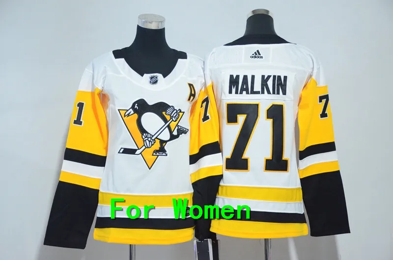 Женская одежда для взрослых с вышивкой Питтсбург#87 Sidney Crosby 71 Evgeni Malkin 58 Kris Letang 81 Phil Kessel Jersey - Цвет: Коричневый