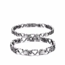 Пара браслетов, браслеты из нержавеющей стали, настраиваемый браслет-цепочка, ювелирные изделия для влюбленных, Набор браслетов в форме сердца с кристаллами