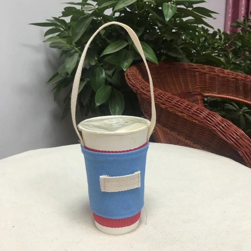 7 Colorful Cup Bag Kitchen Milk Travel Cup Canvas Tote Bag Tea Beverage Bag Coffee Shake Cup Cartoon Package Water Bottle For bar - Цвет: 7