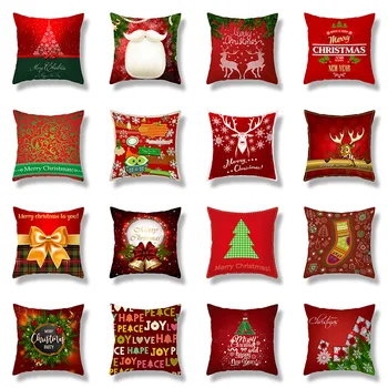 

Christmas Red Festive Pillow Case Cushion Cover Linen Home Decor Pillowcase Decorative Pillows For Sofa Christmas Pillow Cases