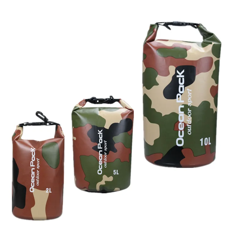 Camouflage Waterproof Bag Beach Bag Swim Bag Waterproof Bag Drifting Waterproof Bucket Bag Ocean Pack