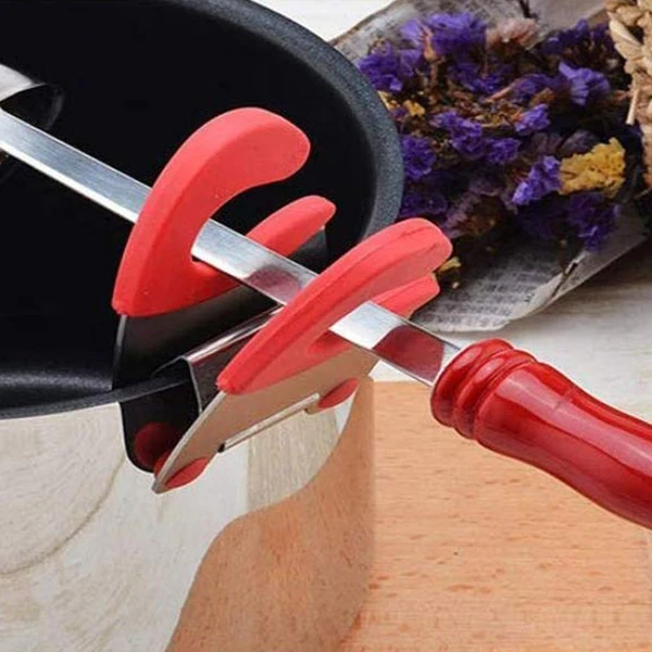 Pot Clips Stainless Steel Tongs Holder For Pot Pan Spoon Holder Spatula Storage Rack Kitchen Cooking Tools