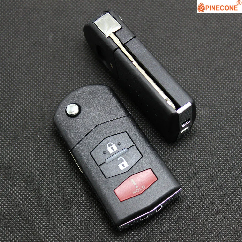 Pinecone для ключа чехол для Mazda 3, 5, 6, RX8 CX5 CX7 CX9 ключи 2+ 1 Тревожная кнопки заменить пустой корпус для дистанционного ключа оболочки крышки