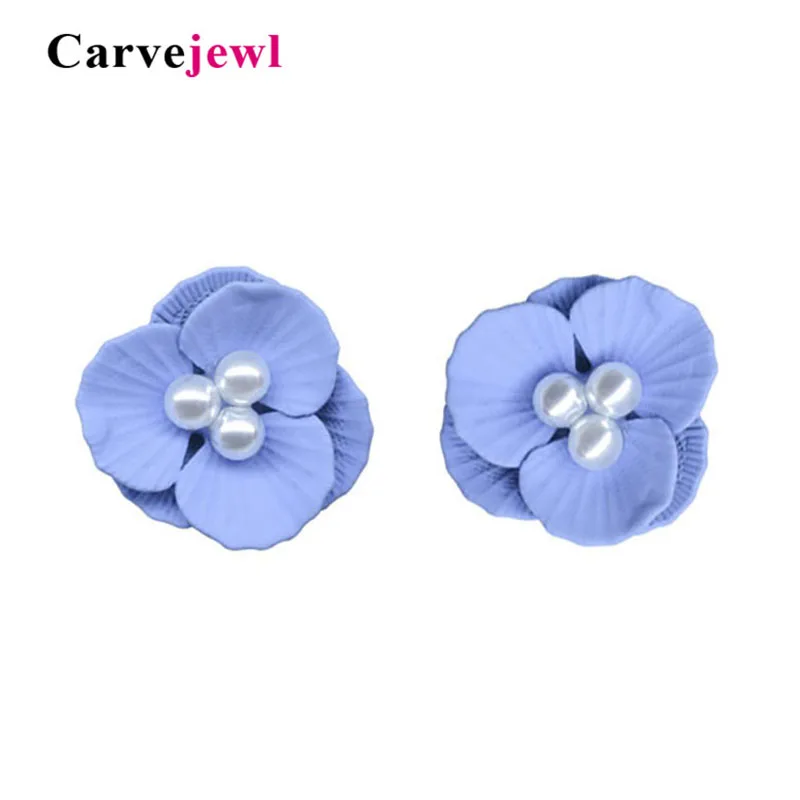 Carvejewl серьги гвоздики в форме цветка двухслойные с резиновым покрытием для