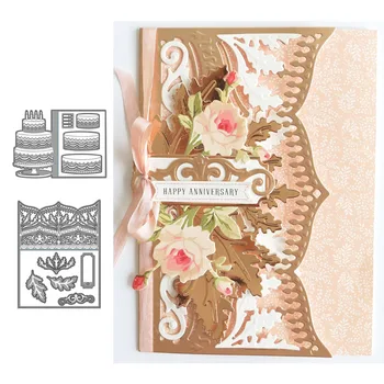 

JC Birthday Cake Lace Frame Metal Cutting Dies DIY for Scrapbooking New Card Make Handmade Stencil Craft Mold Mould Model Decor