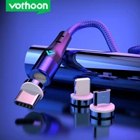 Vothoon cabo magnético de carregamento rápido micro usb tipo c cabo para iphone samsung cabo de fio de dados ímã carregador cabo do telefone móvel