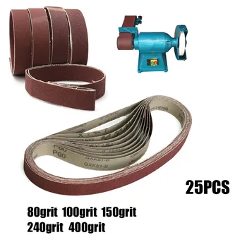 

25pcs 1x30in Sanding Belts 25x762mm Aluminum Oxide Sander Abrasive 80-400 Grit Brand New And High Quality