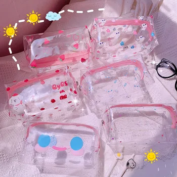 

New Fashion Transparent Waterproof Girls Travel Cosmetic Bag Makeup Case Zip Handbag Organizer Storage Pouch Toiletry Wash Bag
