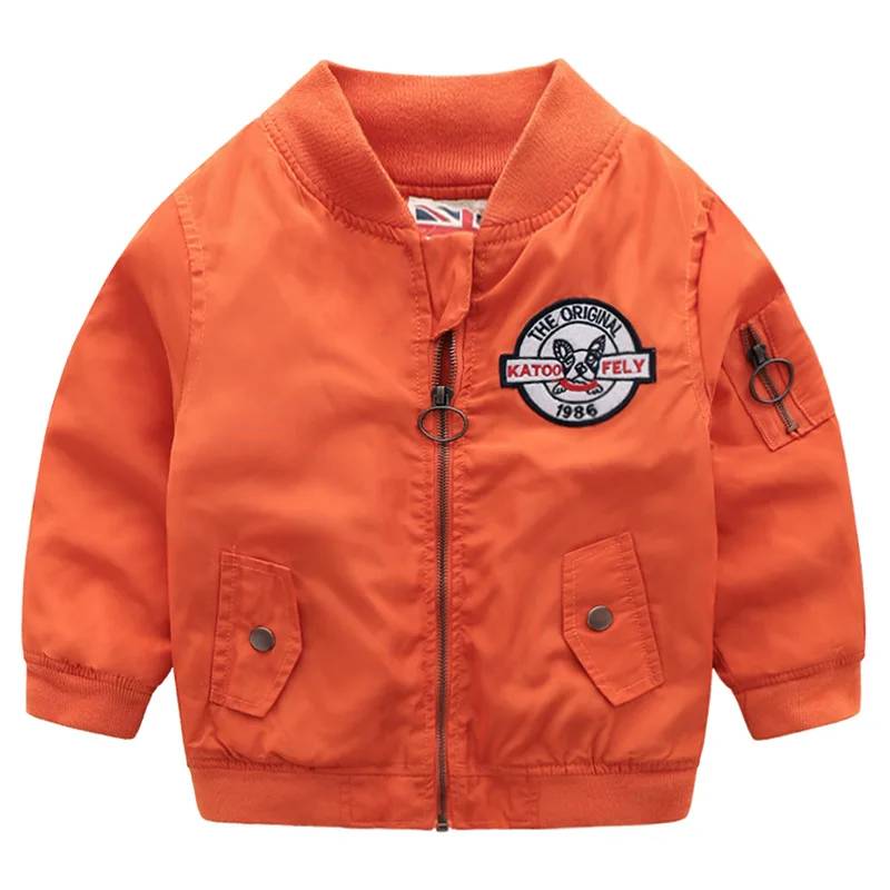 Jacket for Boys New Brand Winter Warm Coat Embroidered puppy Parkas For Teenagers Boys Thick Outwear Autumn Kids Clothes - Цвет: Orange