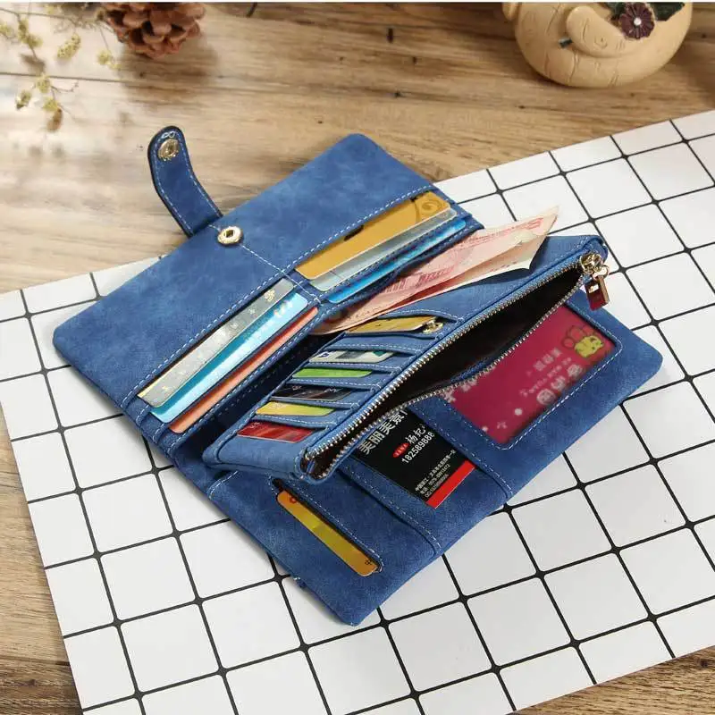 Fashion retro lace women's wallet frosted long buckle solid color ladies wallet clutch womens wallets small wallet money cute Fashion retro lace women's wallet frosted long buckle solid color ladies wallet clutch womens wallets small wallet money cute