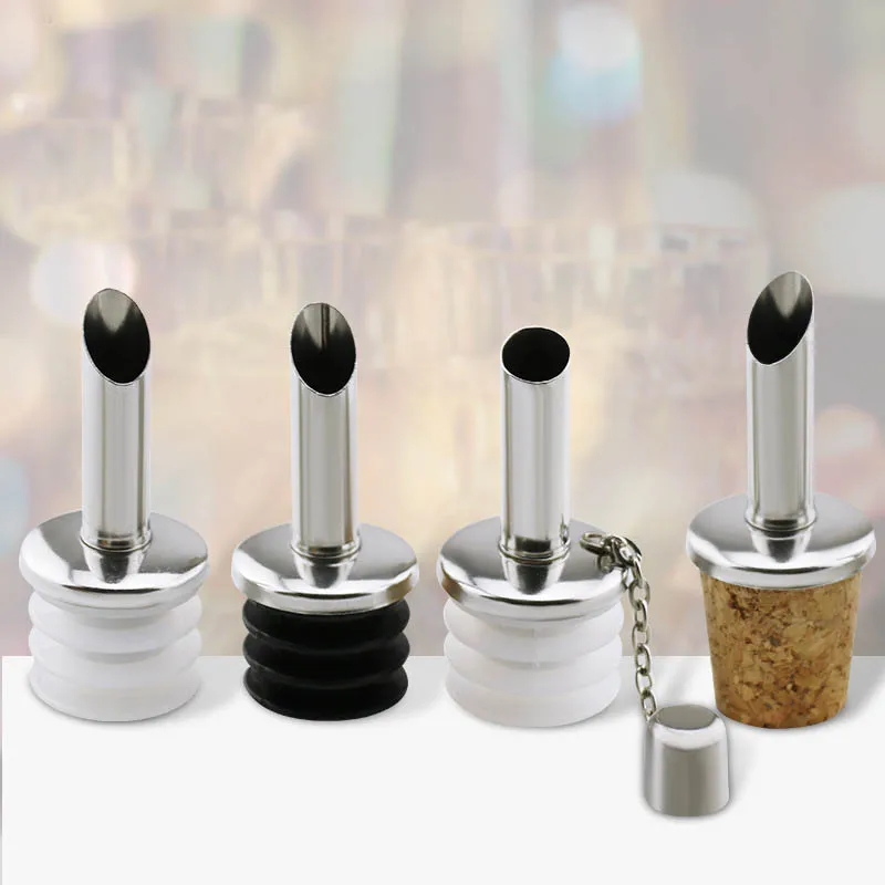 

4Pcs/ set Stainless Steel Spirit Pourer Wine Liquor Spirit Oil Pouresr Spout Stopper