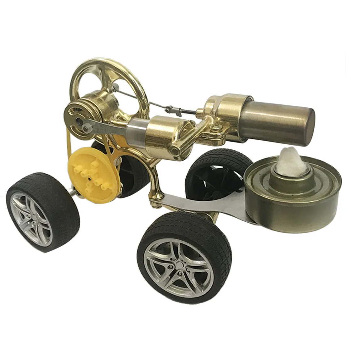 

Single Cylinder Stirling Engine Model Runnable Car Motor Model Science Experimental Toy - Golden