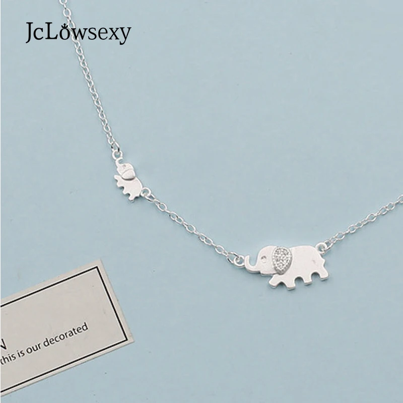 

Jclowsexy 925 Sterling Silver Necklaces For Women Cute Elephant Necklace Clavicle Chain choker collar