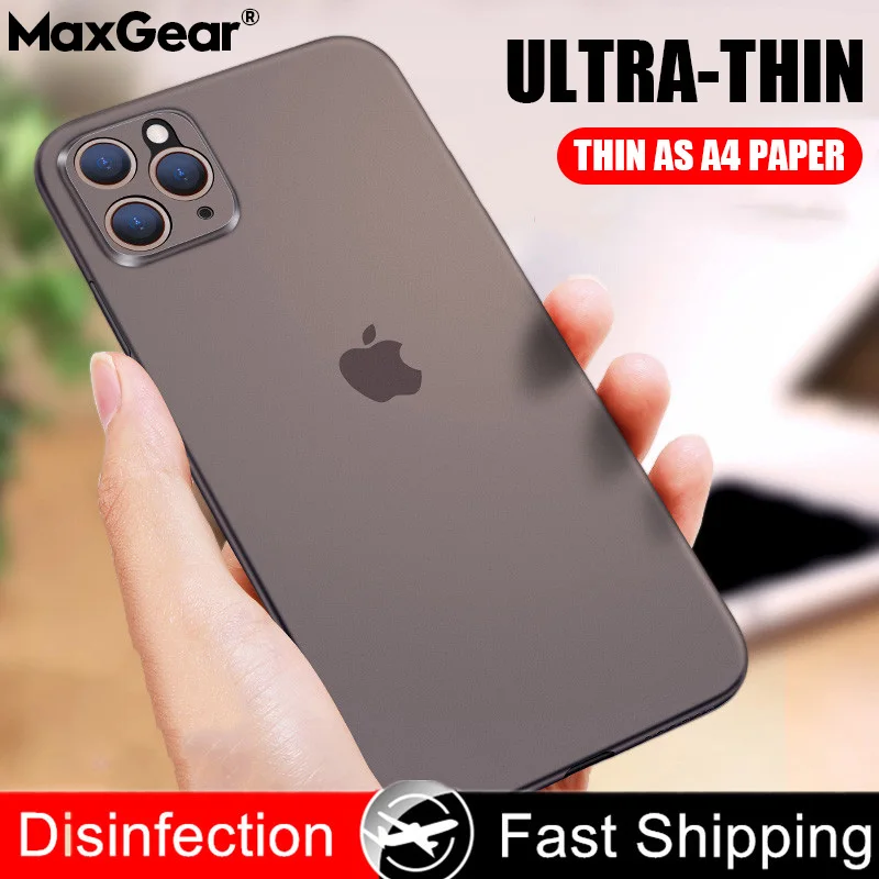 0 2 мм ультра тонкий жесткий мягкий чехол для iPhone 11 Pro X Xr Xs Max матовая пластиковая