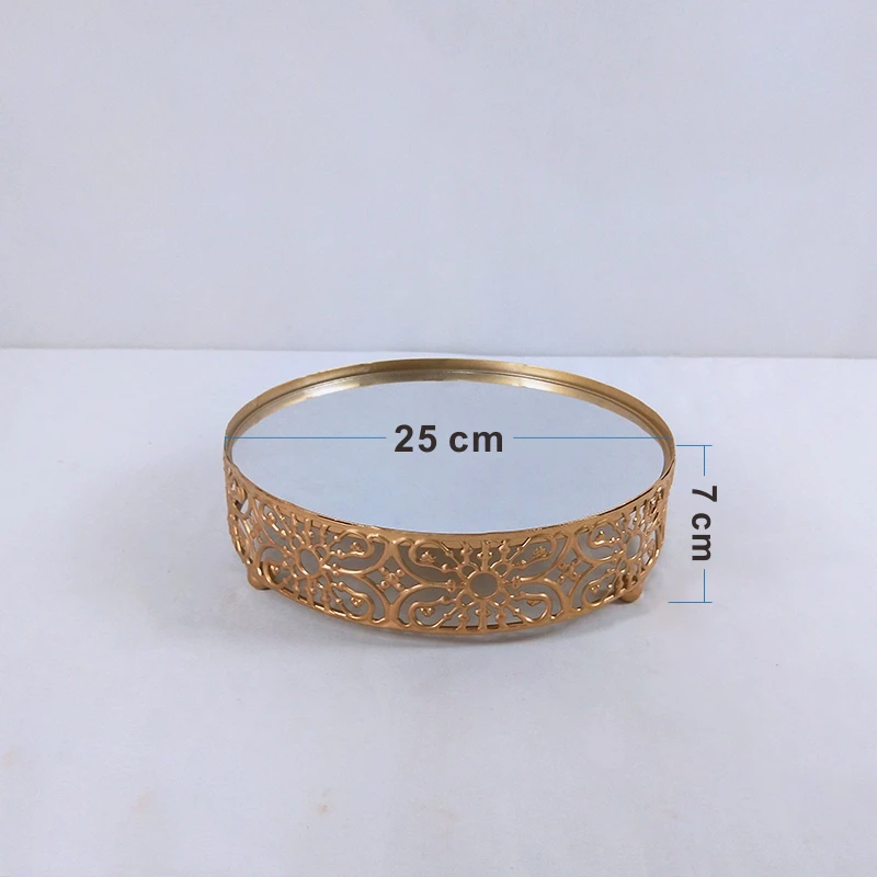 Европейский Золотой Стиль Солнцезащитные очки, зеркальные круглые металлическая, для подставки для пирожных пластина домашняя одежда для свадьбы, дня рождения подставка для торта инструмент