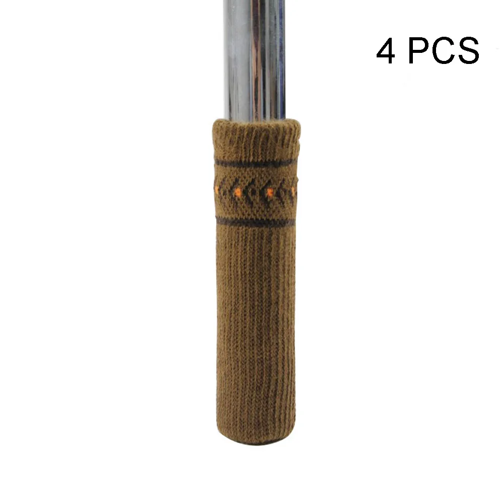 

4Pcs Caps Knitting Double Layer Feet Pads Table Socks Anti-slip Covers Floor Protectors Furniture Anti Scratch Chair Leg