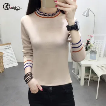 

Knitted Women Turtleneck Sweater Pullovers Autumn Winter Basic Women Sweaters Slim Fit Pullover