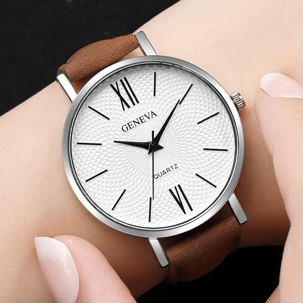 

Fashion Casual Women's Watches Leather Strap Analog Quartz Wrist Watch Simple Ladies Bracelet Clock Gift relogio feminino