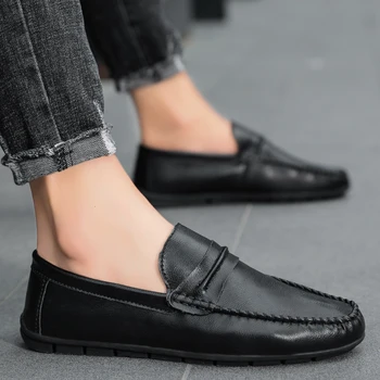 

Men Shoes Sneakers Male Split Leather Mens Casual Shoes Luxury Brand Shoes Fashion Loafers Italian Moccasins Loafers for Men