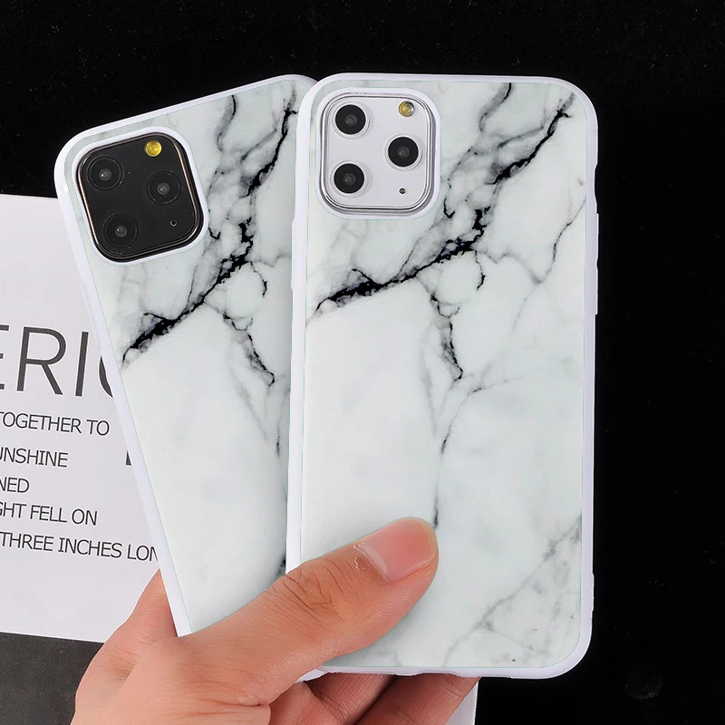 Чехол с мраморным рисунком для iPhone 7 8 Plus задняя крышка роскошный мягкий