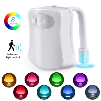 

Smart PIR Motion Sensor Toilet Seat LED Night Light 8 Colors Toilet Bowl Waterproof Backlight LED Luminaria Lamp WC Toilet Light