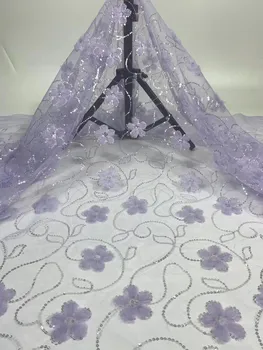 

Fresh and elegant flat embroidery applique sequin embroidery French tulle lace fashion clothes skirt design fabric