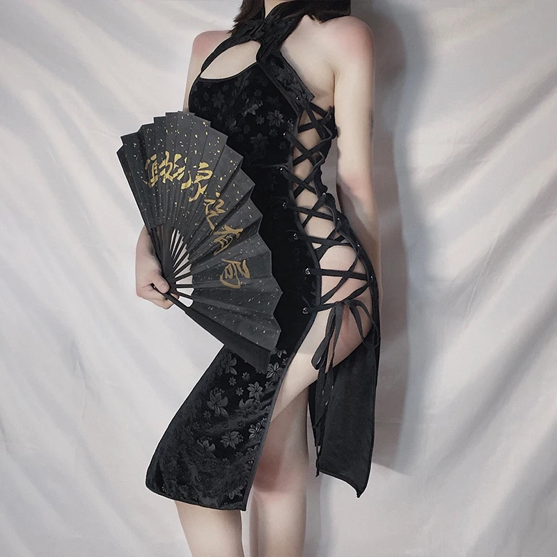 Cosplay&ware Women Sexy Cosplay Costume Cheongsam Anime Ladies Bodysuit Dress Lace Outfit Role Play Slim Fit Open Chest Uniform White Black -Zentai shop online H58d9fc3373374e1c8c5ab3675bb13a56y.jpg