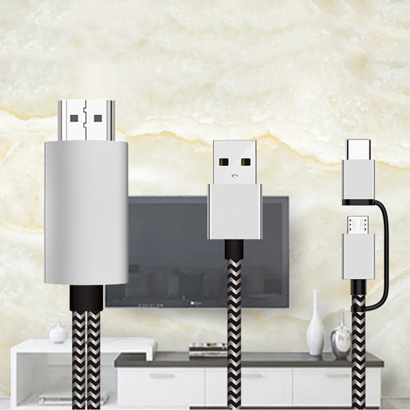 Bluetooth Аудио Синхронизация Тип C Micro USB HDMI конвертер видео кабель для huawei P30 Xiaomi samsung Android телефон подключение к телевизору