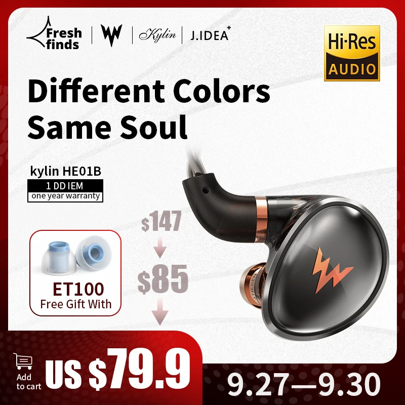 Наушники-вкладыши Whizzer Kylin HE01B IEMs проводная гарнитура HIFI высокопроизводительная