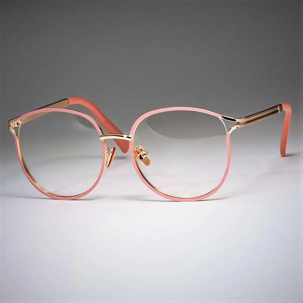 Женские очки кошачий глаз, оправа для женщин, металлическая оправа, оптические модные очки, компьютерные очки 45257 - Цвет оправы: C2 pink clear