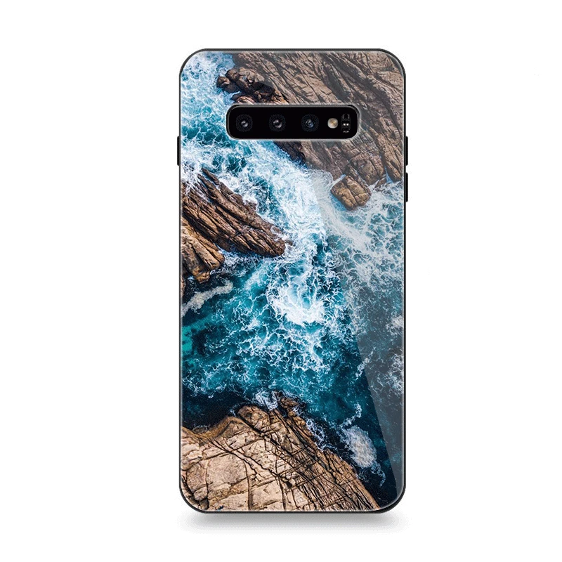 G8 Чехол для телефона Стекло для samsung A70 A50 A30 A40 A20 A60 A10 S7 край S8 S9 S10 Plus чехол с изображением побережья голубого моря красочный - Цвет: G8