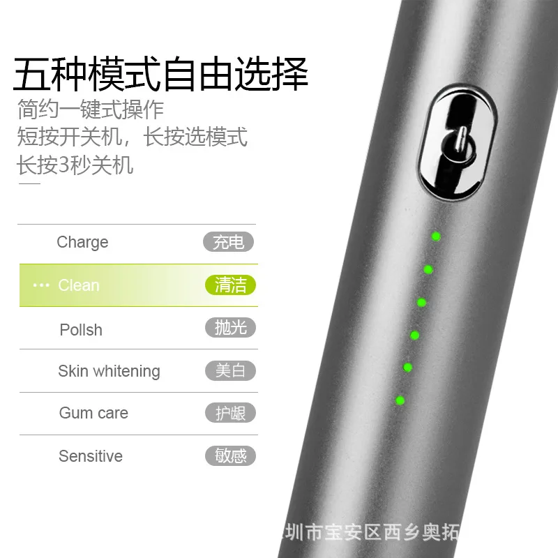 Электрическая зубная щетка, USB перезаряжаемая, Sonicare, класс IPX7, водонепроницаемая, пятискоростная, универсальная, с мягкой щетиной, для дома