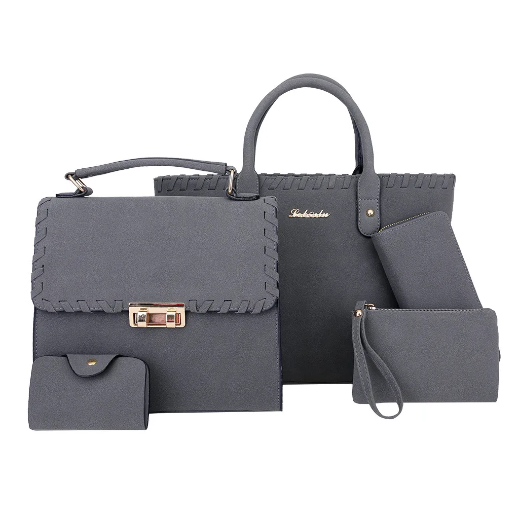 

Fashion Women Weaving Handbag Wild Composite Bag Shoulder Messenger Crossbody Messenger Shoulder Bag 5PCs Tote Purse Bolso Mujer