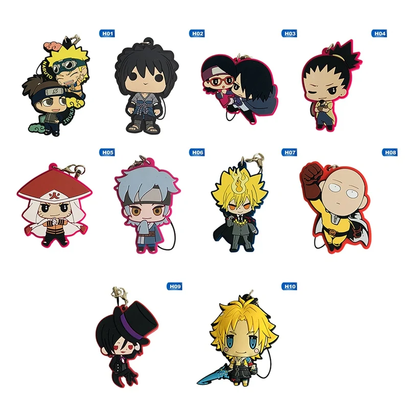 Japan Anime Naruto Sasuke Uchiha Keychain Rubber Strap Phone Charm Keyring Gift